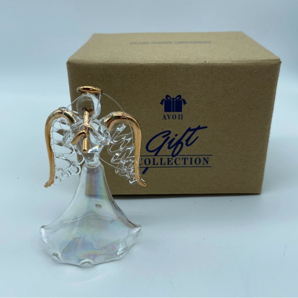 Avon Glass Angel with Gold Highlights